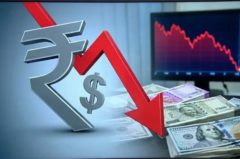 भारतीय रुपया डॉलर के मुकाबले ₹91.64 के रिकॉर्ड निचले स्तर पर बंद